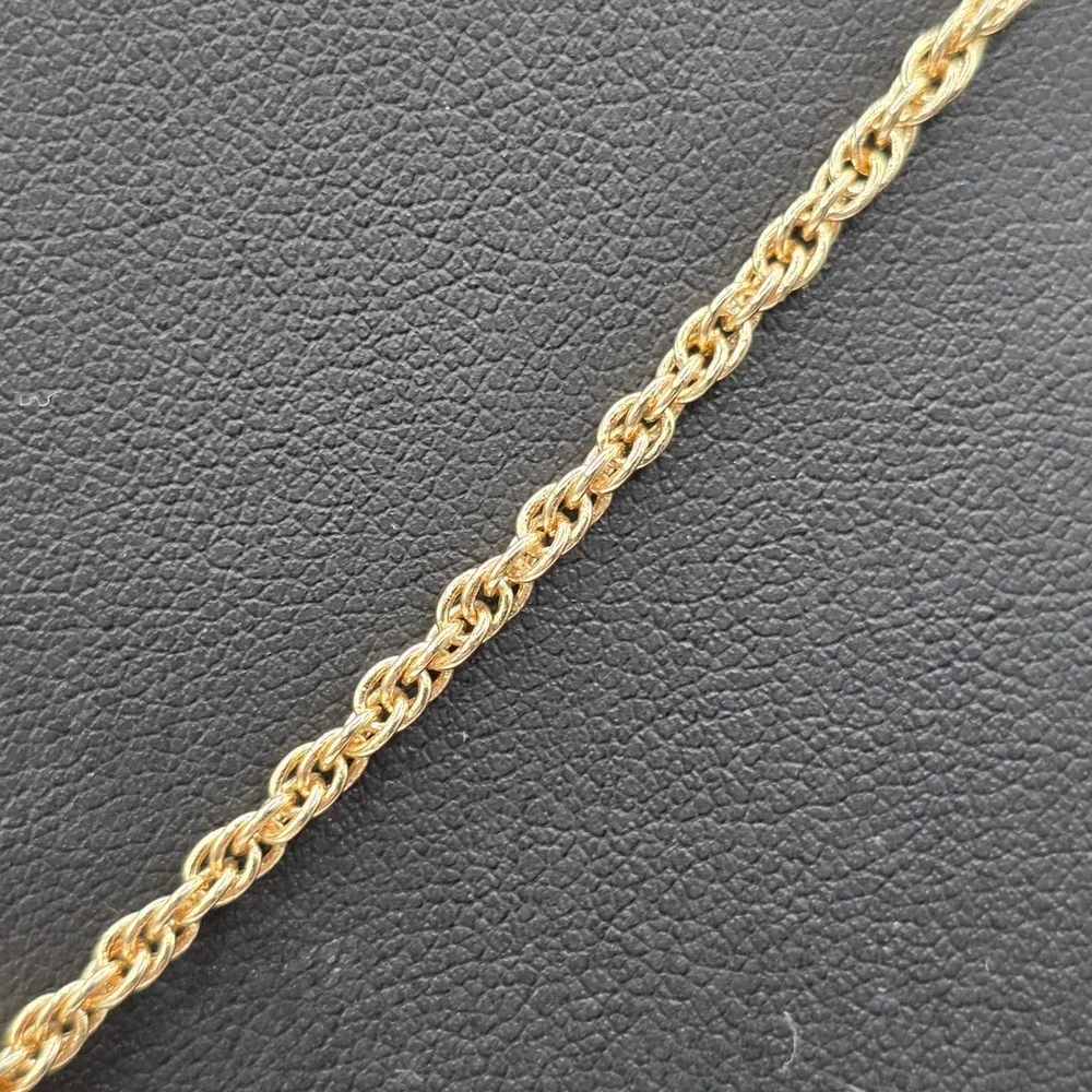 Charter Club Gold Tone Cushion Opal Glass Crystal Halo Pendant Rope Necklace